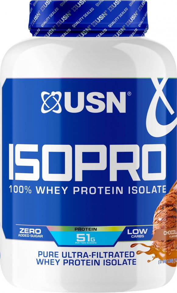 Prōṭina gum̐ṛō USN IsoPro Whey Protein Isolate (čokoláda 1.8 kg)